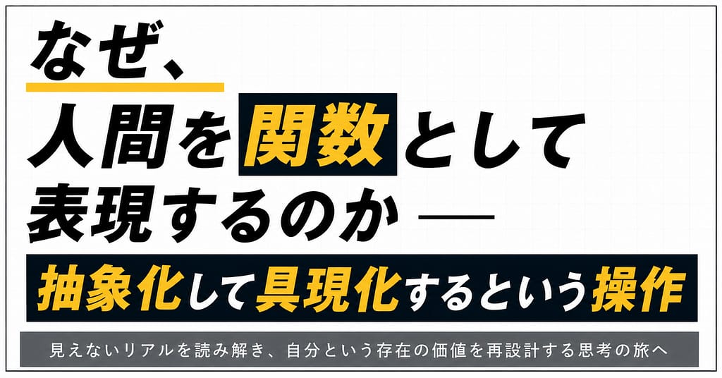 なぜ、人間を関数として表現するのか── 抽象化して具現化するという操作