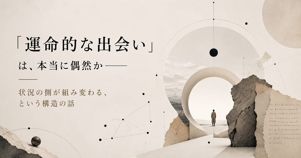 Is a "fateful encounter" truly a coincidence? A story about the structure of how circumstances rearrange themselves