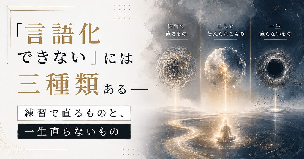 「言語化できない」には三種類ある──　練習で直るものと、一生直らないもの