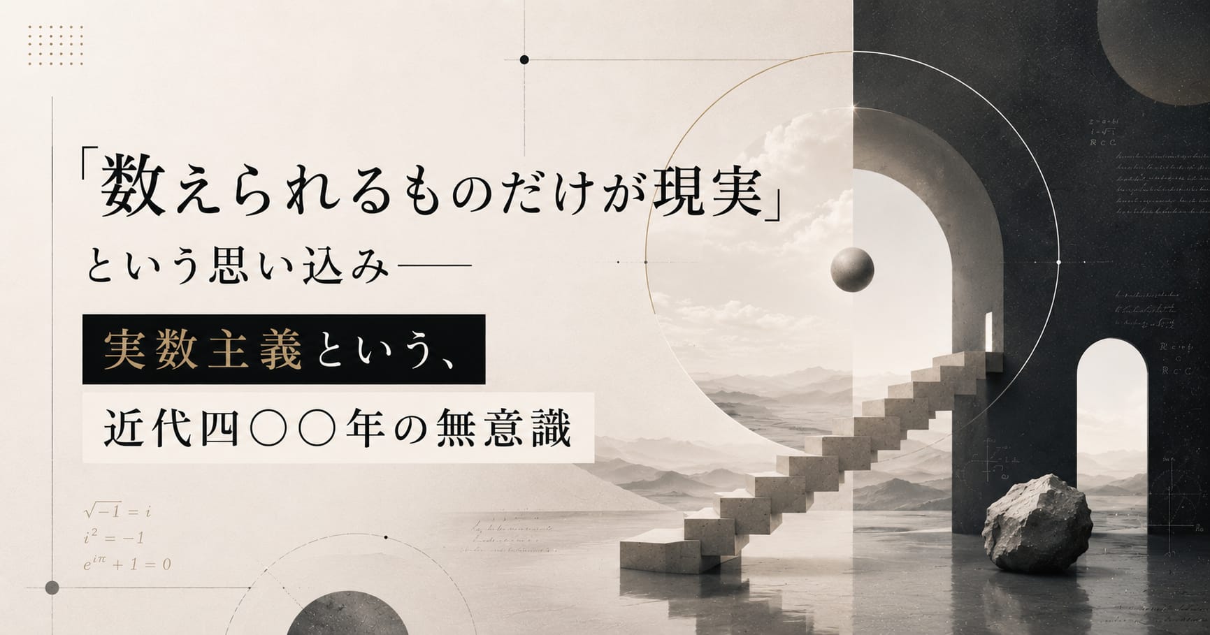 「数えられるものだけが現実」という思い込み── 実数主義という、近代四〇〇年の無意識