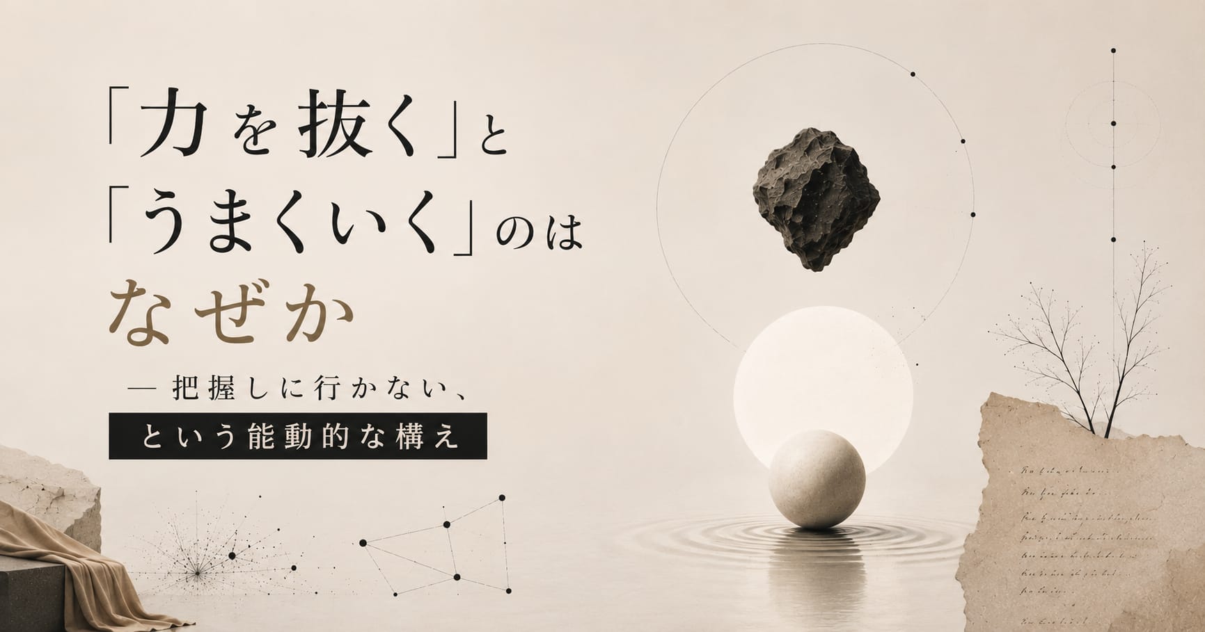 「力を抜く」と「うまくいく」のはなぜか── 把握しに行かない、という能動的な構え